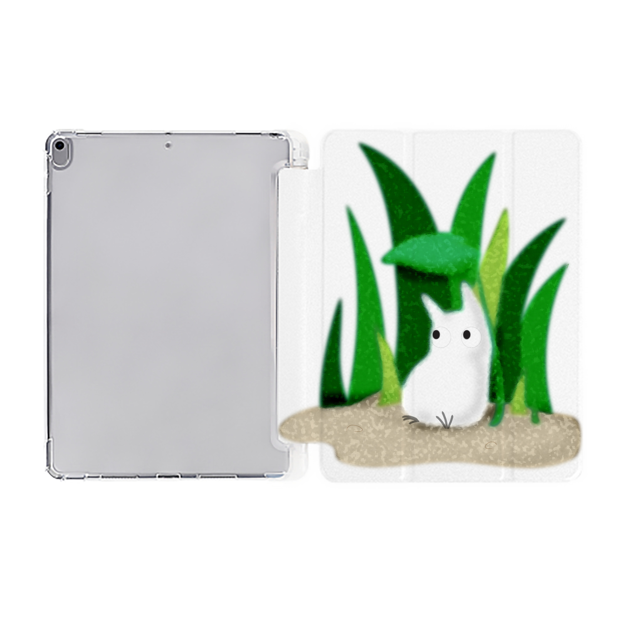 （画像用） となりのトトロ 草壁メイ 草壁サツキ My Neighbor Totoro Satsuki Kusakabe Mei Kusakabe IPad ケース ペン収納付き 三つ折りスタンド PUレザー×シリコン 対応機種9.5/10.5/10.9インチ